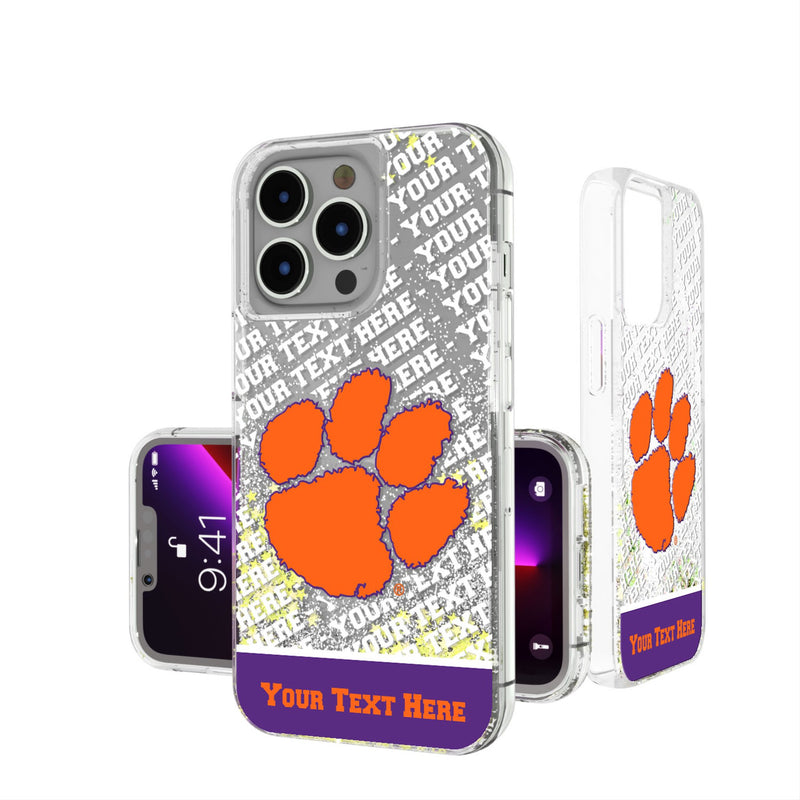 Clemson University Tigers Personalized EndZone Plus iPhone Glitter Phone Case for Apple iPhone