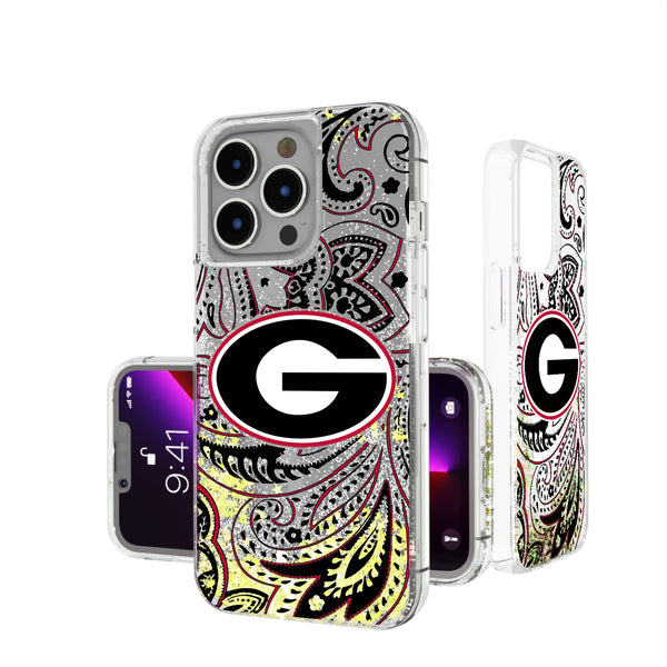 University of Georgia Bulldogs Paisley iPhone Glitter Phone Case for Apple iPhone
