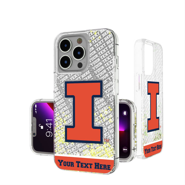 University of Illinois Fighting Illini Personalized EndZone Plus iPhone Glitter Phone Case for Apple iPhone