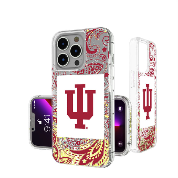 Indiana University Hoosiers Paisley iPhone Glitter Phone Case for Apple iPhone