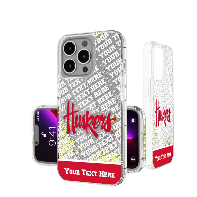 University of Nebraska Huskers Personalized EndZone Plus iPhone Glitter Phone Case for Apple iPhone