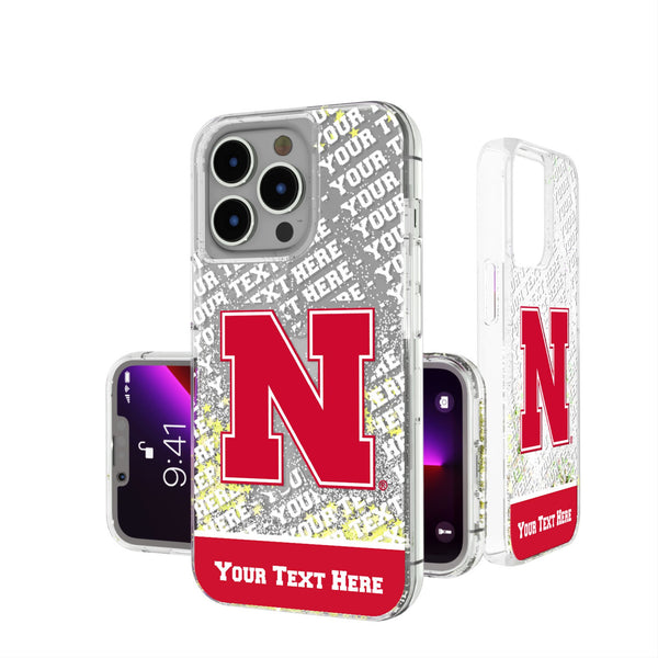 University of Nebraska Huskers Block N Personalized EndZone Plus iPhone Glitter Phone Case for Apple iPhone