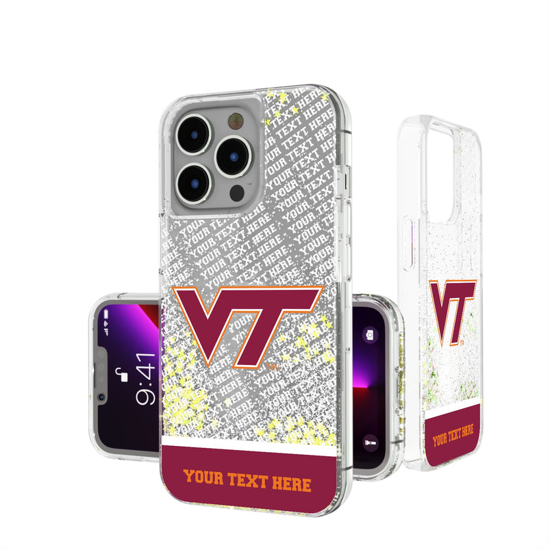 Virginia Tech Hokies Personalized EndZone Plus iPhone Glitter Phone Case for Apple iPhone