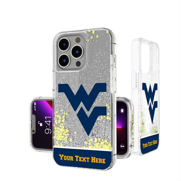 West Virginia University Mountaineers Personalized EndZone Plus iPhone Glitter Phone Case for Apple iPhone