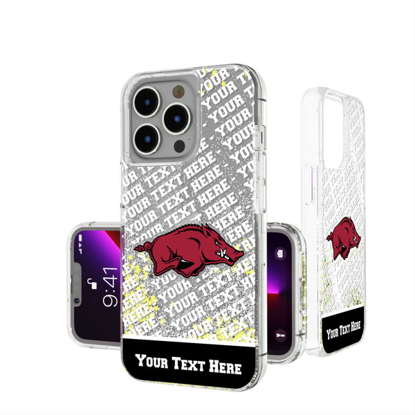 University of Arkansas Fayetteville Razorbacks Personalized EndZone Plus iPhone Glitter Phone Case for Apple iPhone