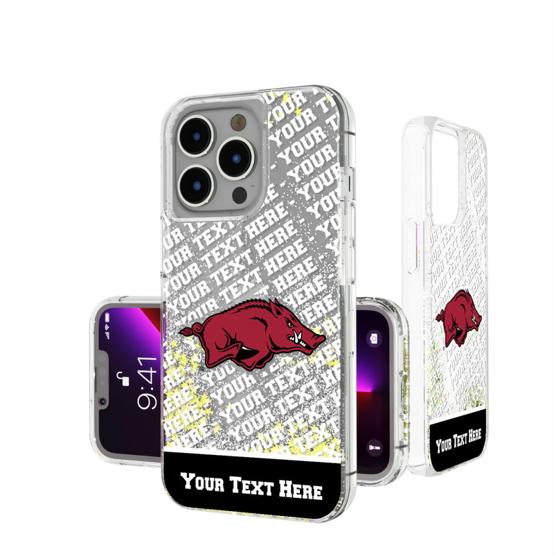 University of Arkansas Fayetteville Razorbacks Personalized EndZone Plus iPhone Glitter Phone Case for Apple iPhone