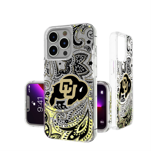 University of Colorado Buffaloes Paisley iPhone Glitter Phone Case