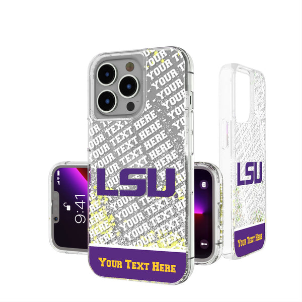 Louisiana State University Tigers Personalized EndZone Plus iPhone Glitter Phone Case for Apple iPhone