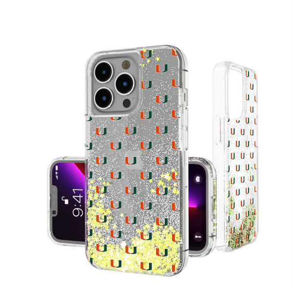 University of Miami Hurricanes Fashion Pattern iPhone Glitter Phone Case for Apple iPhone
