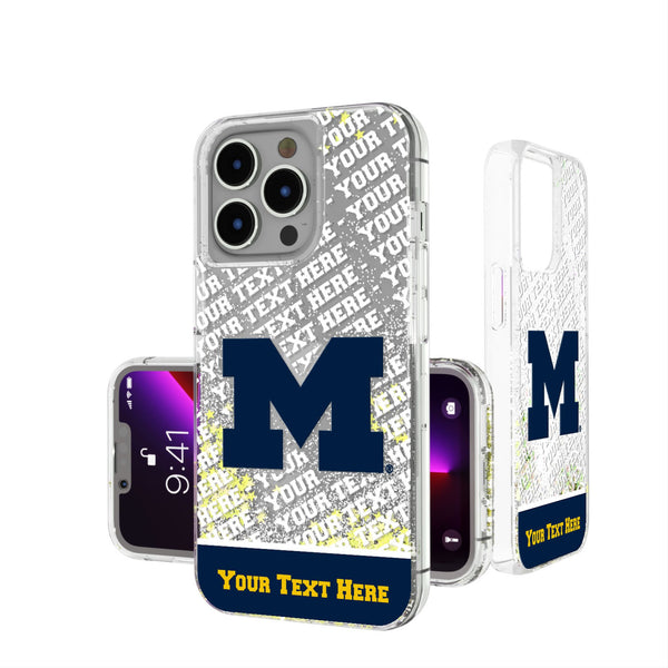 University of Michigan Wolverines Personalized EndZone Plus iPhone Glitter Phone Case for Apple iPhone