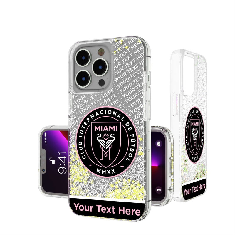 Inter Miami CF Personalized EndZone Plus iPhone Glitter Phone Case for Apple iPhone