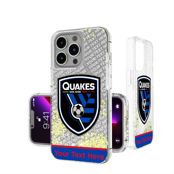 San Jose Earthquakes Personalized EndZone Plus iPhone Glitter Phone Case for Apple iPhone