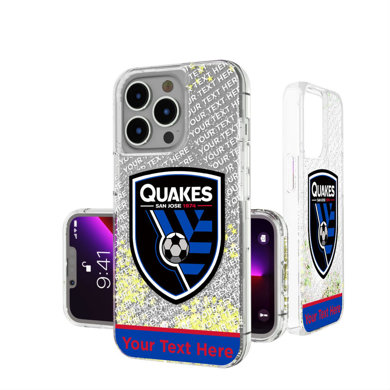 San Jose Earthquakes Personalized EndZone Plus iPhone Glitter Phone Case for Apple iPhone