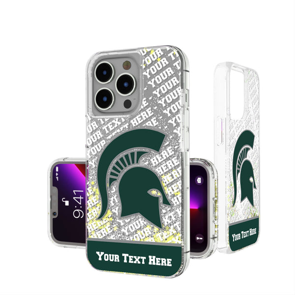 Michigan State University Spartans Personalized EndZone Plus iPhone Glitter Phone Case for Apple iPhone