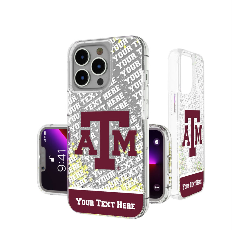 Texas A&M University Aggies Personalized EndZone Plus iPhone Glitter Phone Case for Apple iPhone