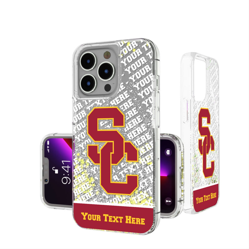 University of Southern California Trojans Personalized EndZone Plus iPhone Glitter Phone Case for Apple iPhone