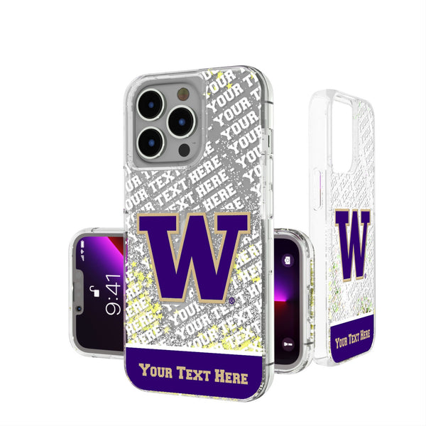 University of Washington Huskies Personalized EndZone Plus iPhone Glitter Phone Case for Apple iPhone