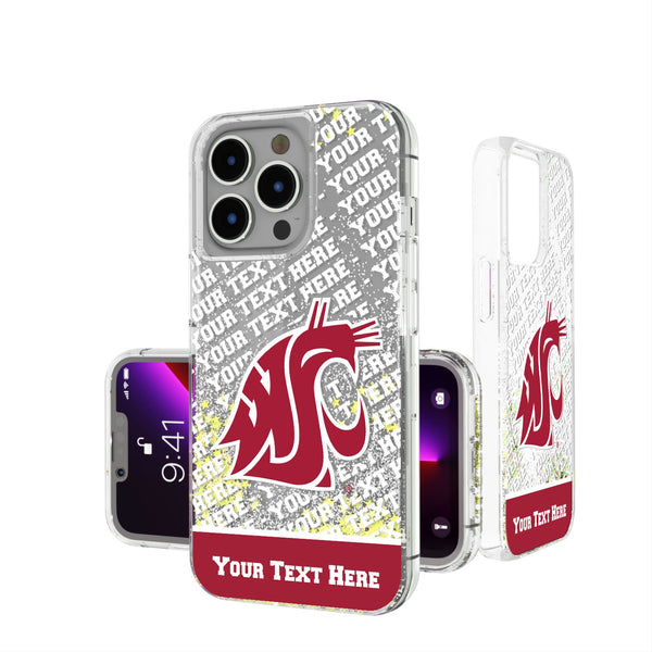Washington State University Cougars Personalized EndZone Plus iPhone Glitter Phone Case for Apple iPhone