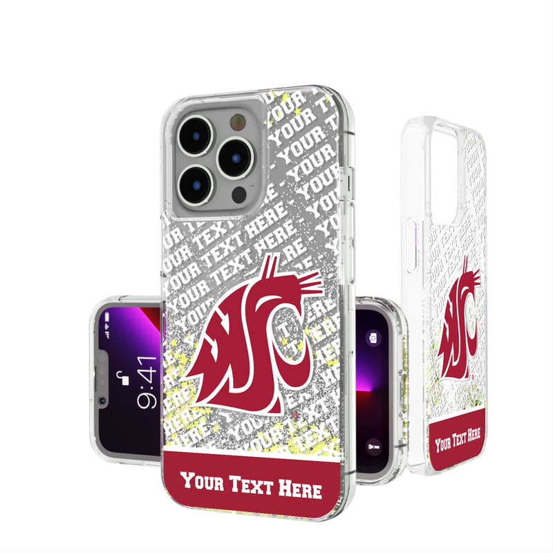 Washington State University Cougars Personalized EndZone Plus iPhone Glitter Phone Case for Apple iPhone
