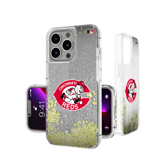 Cincinnati Reds 1974-1992 - Cooperstown Collection Linen iPhone Glitter Phone Case