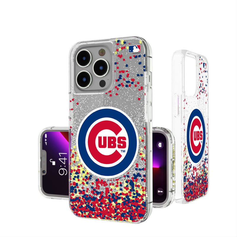 Chicago Cubs Confetti iPhone Glitter Phone Case