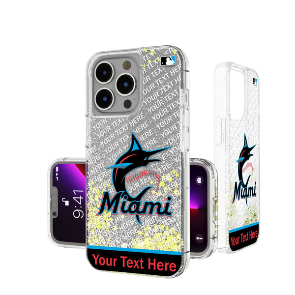Miami Marlins Personalized EndZone Plus iPhone Glitter Phone Case for Apple iPhone