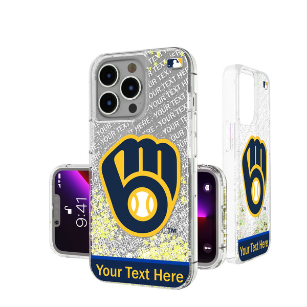Milwaukee Brewers Personalized EndZone Plus iPhone Glitter Phone Case for Apple iPhone