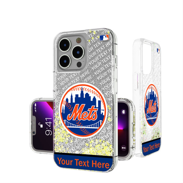 New York Mets Personalized EndZone Plus iPhone Glitter Phone Case for Apple iPhone