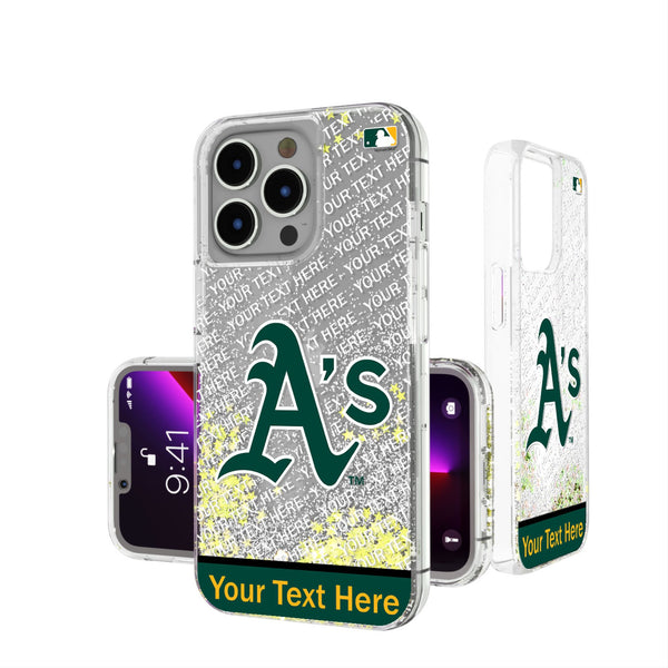 Oakland Athletics Personalized EndZone Plus iPhone Glitter Phone Case for Apple iPhone