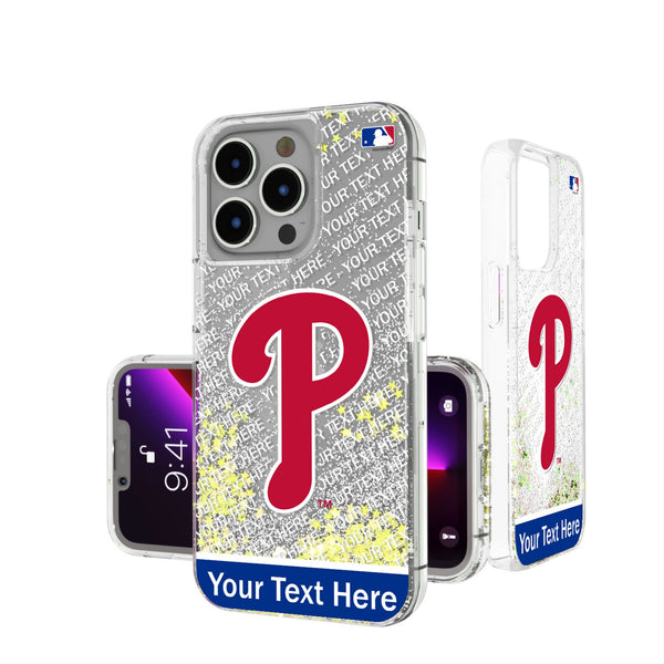 Philadelphia Phillies Personalized EndZone Plus iPhone Glitter Phone Case for Apple iPhone
