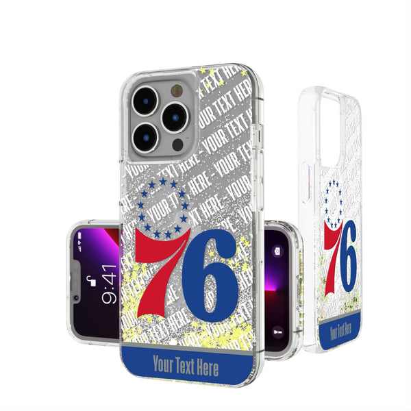 Philadelphia 76ers Personalized EndZone Plus iPhone Glitter Phone Case for Apple iPhone