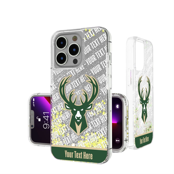 Milwaukee Bucks Personalized EndZone Plus iPhone Glitter Phone Case for Apple iPhone