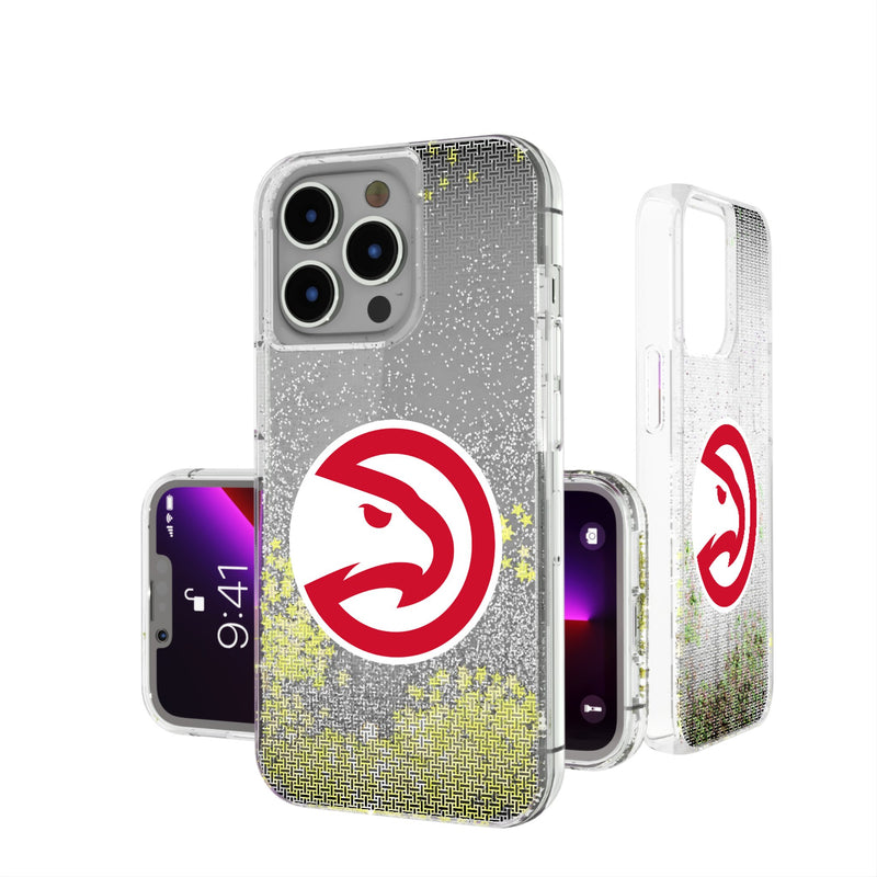 Atlanta Hawks Linen iPhone Glitter Phone Case for Apple iPhone
