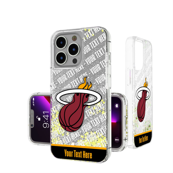 Miami Heat Personalized EndZone Plus iPhone Glitter Phone Case for Apple iPhone