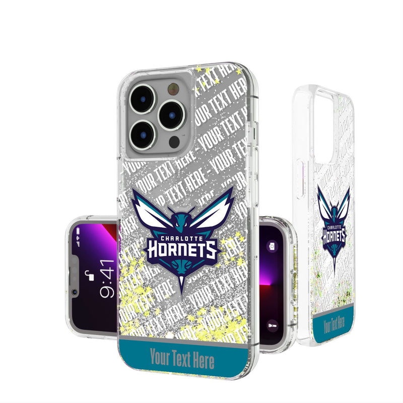 Charlotte Hornets Personalized EndZone Plus iPhone Glitter Phone Case for Apple iPhone