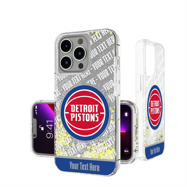 Detroit Pistons Personalized EndZone Plus iPhone Glitter Phone Case for Apple iPhone