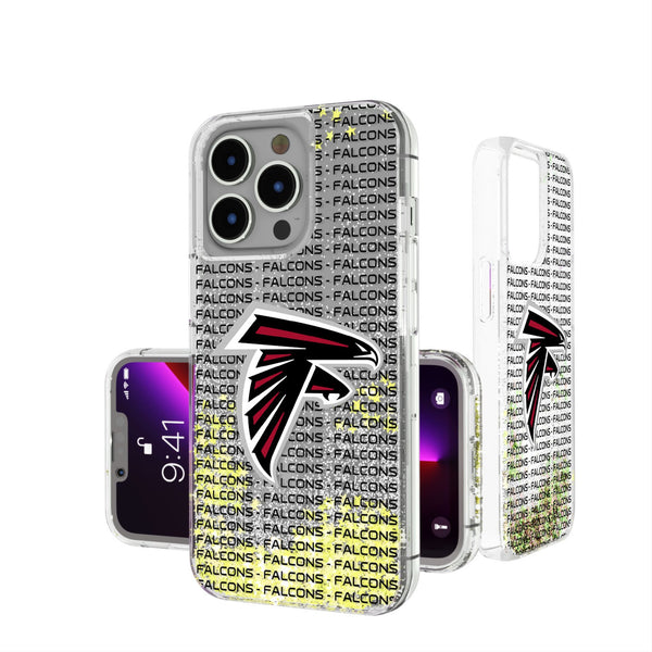 Atlanta Falcons Text Backdrop iPhone Glitter Phone Case