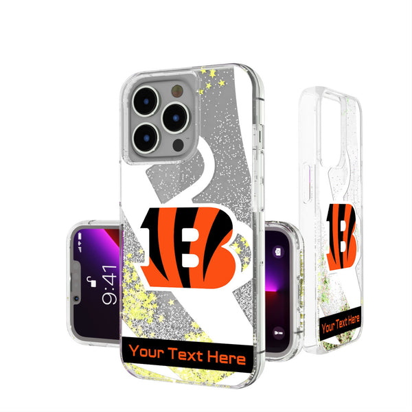 Cincinnati Bengals Personalized Tilt iPhone Glitter Phone Case for Apple iPhone