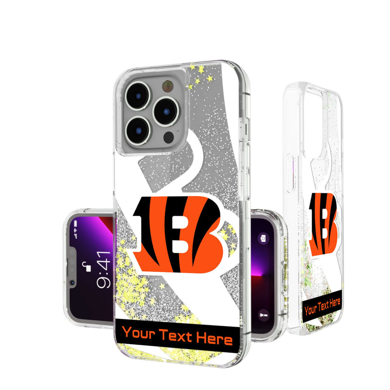 Cincinnati Bengals Personalized Tilt iPhone Glitter Phone Case for Apple iPhone