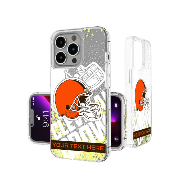Cleveland Browns Personalized Tilt iPhone Glitter Phone Case for Apple iPhone