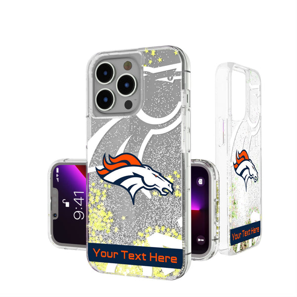 Denver Broncos Personalized Tilt iPhone Glitter Phone Case for Apple iPhone