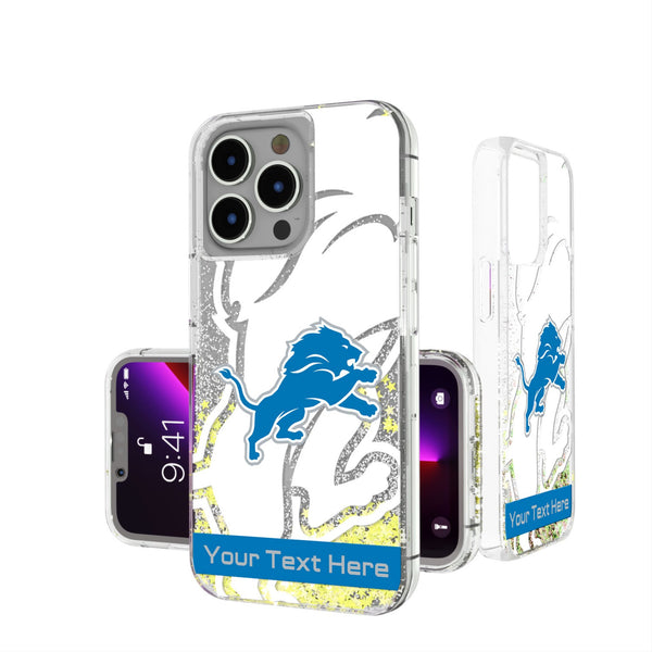 Detroit Lions Personalized Tilt iPhone Glitter Phone Case for Apple iPhone