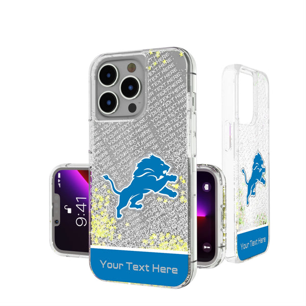 Detroit Lions Personalized EndZone Plus iPhone Glitter Phone Case for Apple iPhone