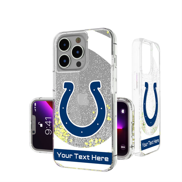 Indianapolis Colts Personalized Tilt iPhone Glitter Phone Case for Apple iPhone