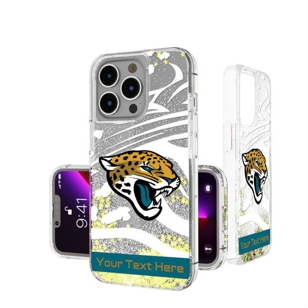 Jacksonville Jaguars Personalized Tilt iPhone Glitter Phone Case for Apple iPhone