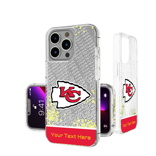 Kansas City Chiefs Personalized EndZone Plus iPhone Glitter Phone Case for Apple iPhone