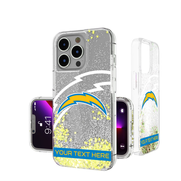Los Angeles Chargers Personalized Tilt iPhone Glitter Phone Case for Apple iPhone