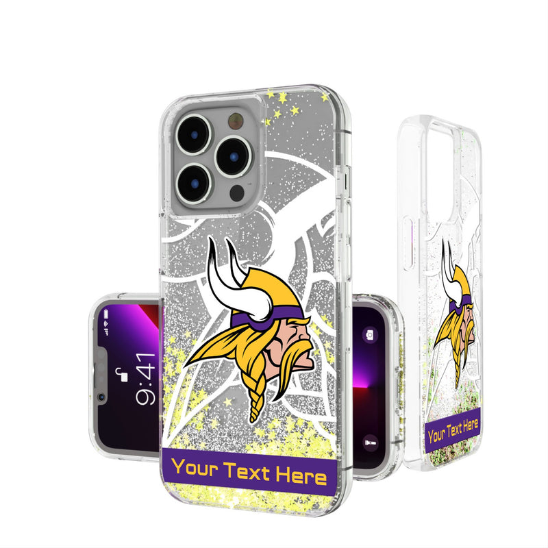Minnesota Vikings Personalized Tilt iPhone Glitter Phone Case for Apple iPhone