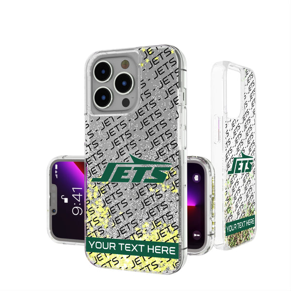 New York Jets Personalized Tilt iPhone Glitter Phone Case for Apple iPhone