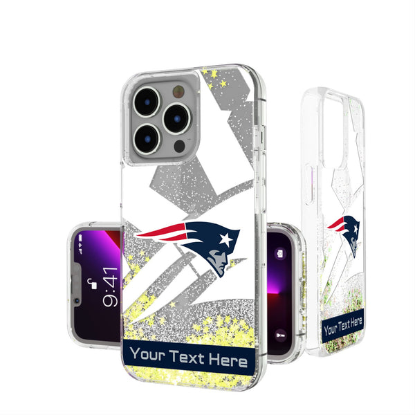 New England Patriots Personalized Tilt iPhone Glitter Phone Case for Apple iPhone